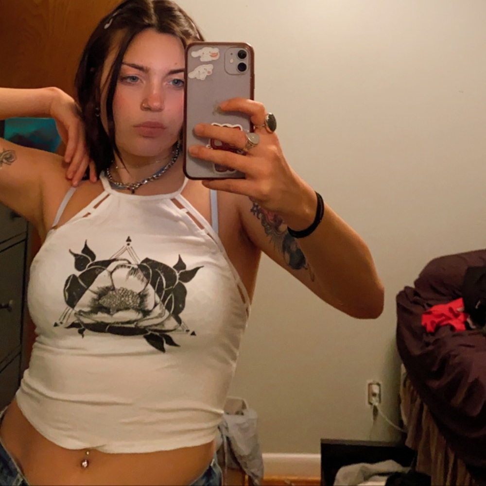 Kendall x Kylie white halter top